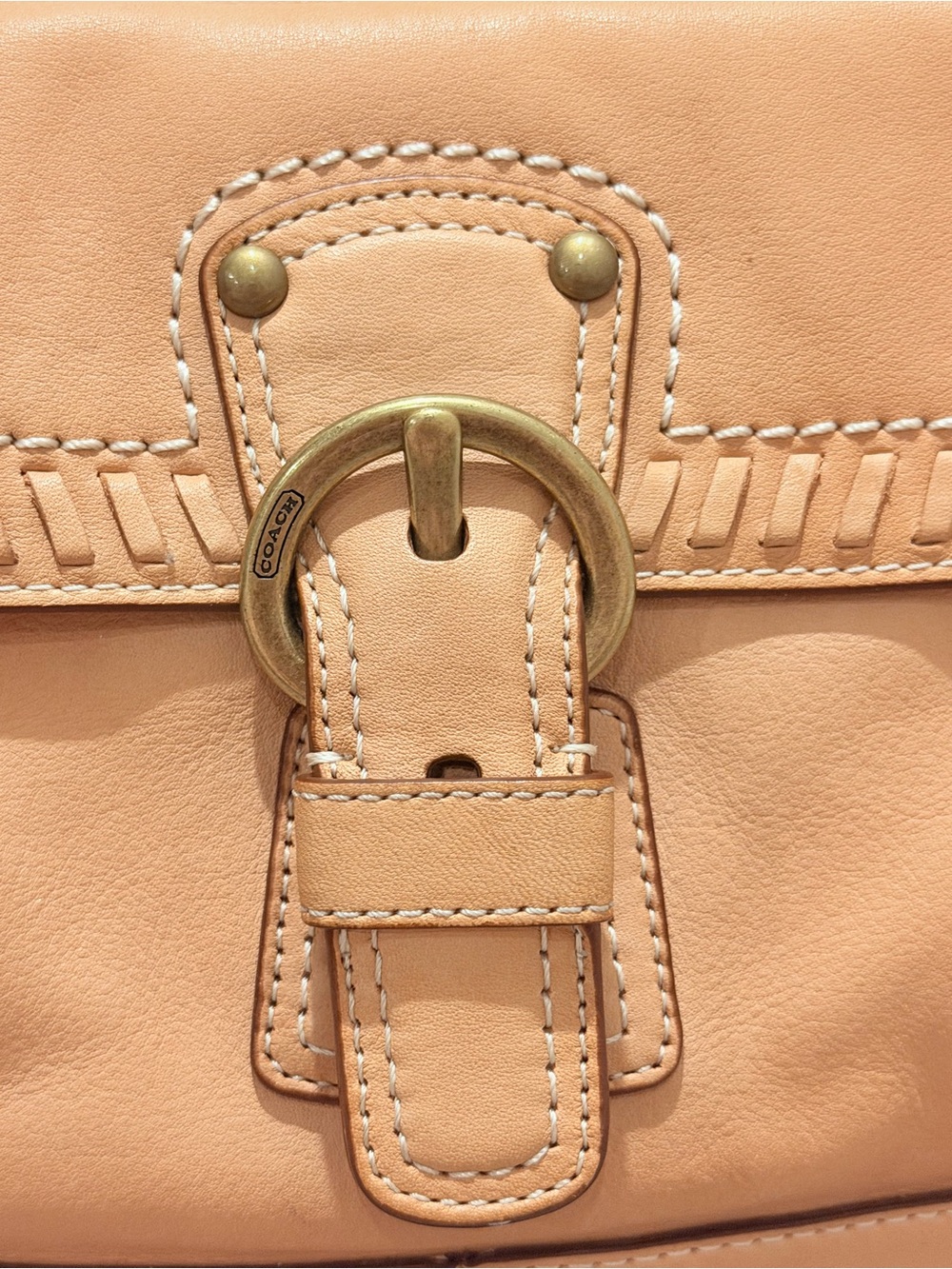 Coach Poppy Whipstitch Leather Hobo Tote Bag - Picture 4 of 17